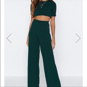Nasty Gal Forest Green Two Piece